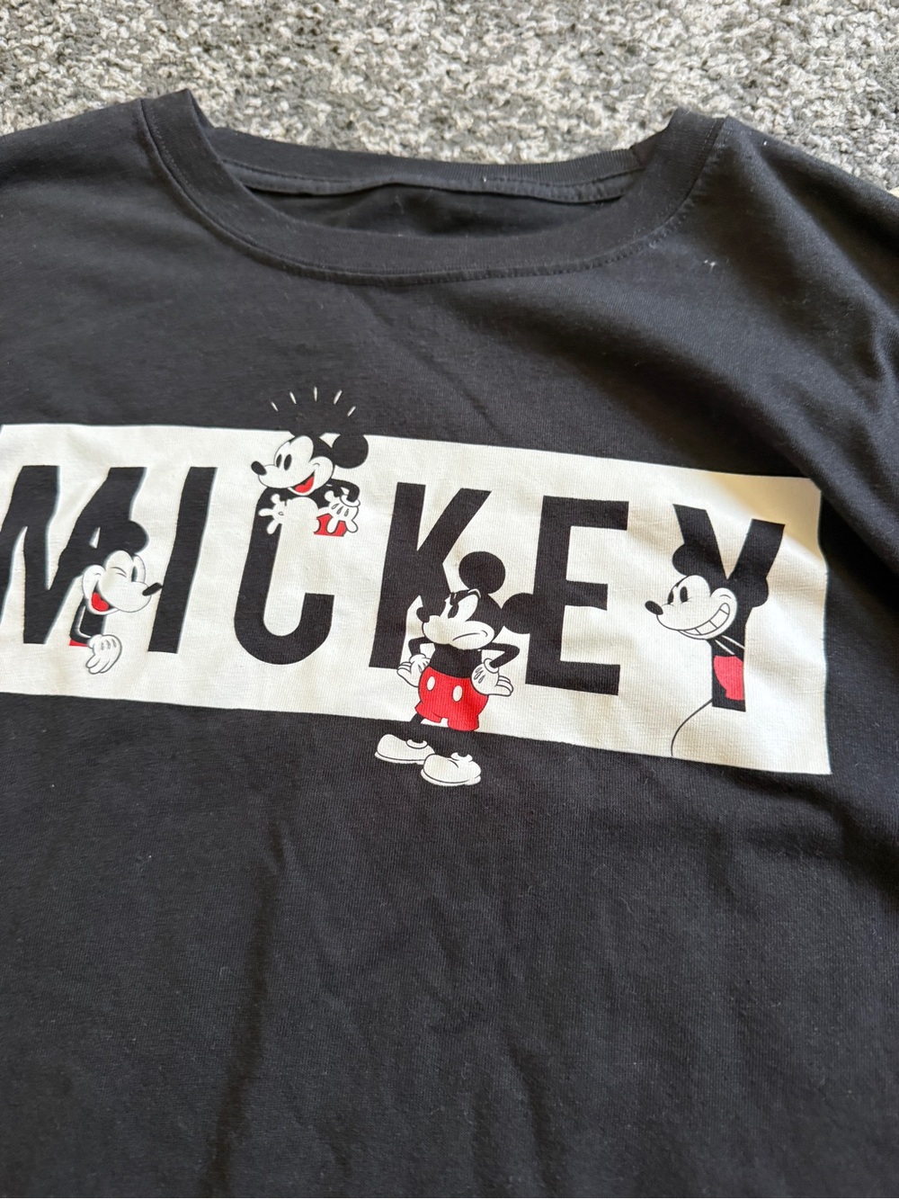 Disney Black Womens Medium Long Sleeve Mickey Logo Tee - Picture 4 of 7